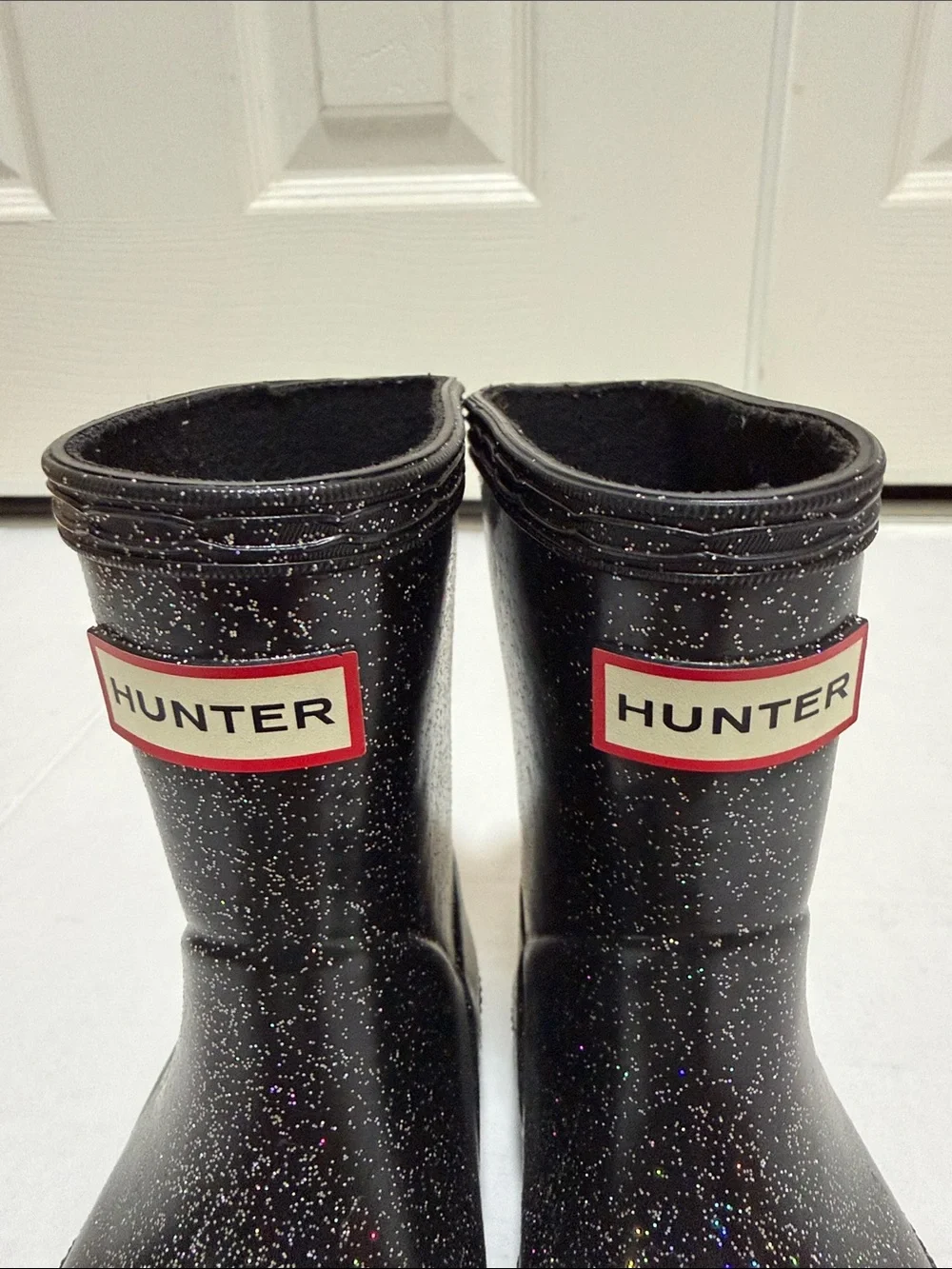 Hunter Black Glitter Classic Rain Boots - Little Kids/Toddler Size 5/6